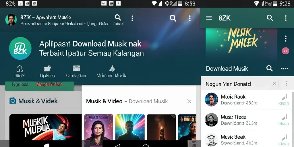 Antarmuka 8ZK yang sederhana dan efektif untuk Download Musik.