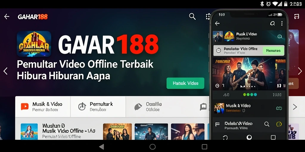 Antarmuka GAHAR188 yang sederhana dan fungsional untuk Pemutar Video Offline.