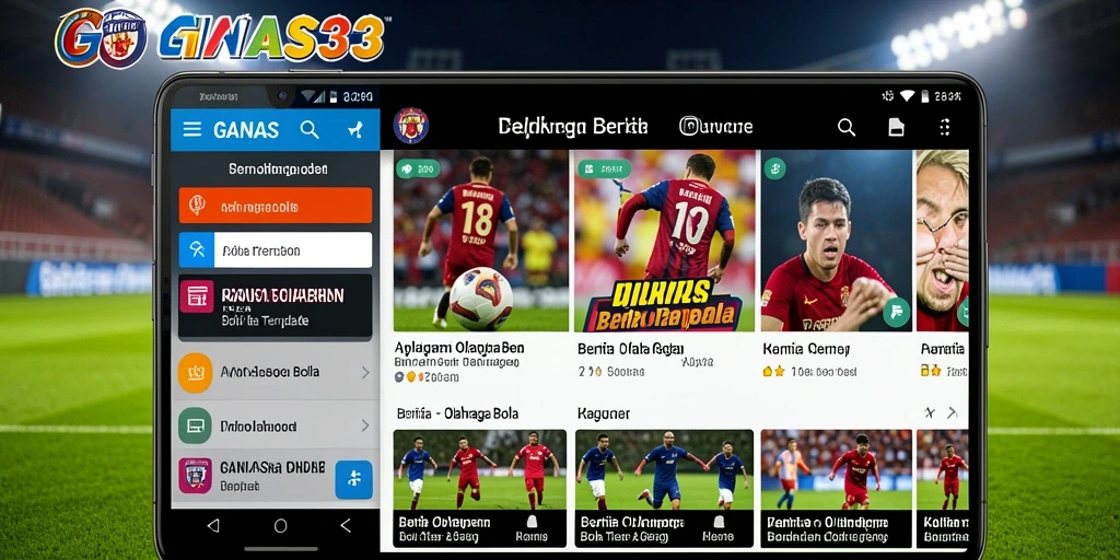 Tampilan antarmuka aplikasi olahraga bola yang informatif.