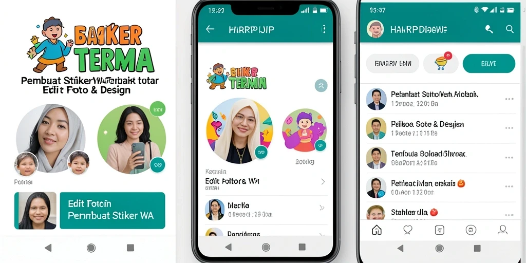 Antarmuka pengguna HARAPJP saat membuat stiker WA yang menarik.