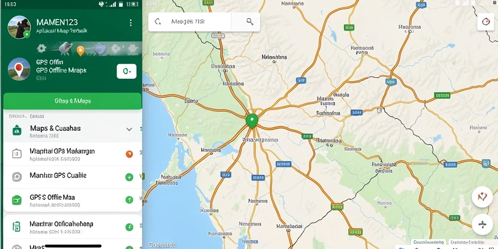 Antarmuka MAMEN123 yang intuitif untuk navigasi GPS Offline Maps.
