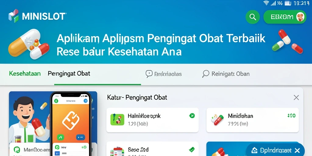 Antarmuka aplikasi MINISLOT yang menampilkan pengingat obat yang efektif.