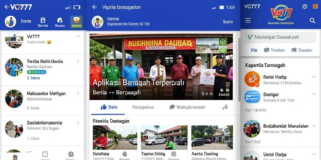 Tampilan antarmuka pengguna aplikasi VO777 untuk berita daerah.
