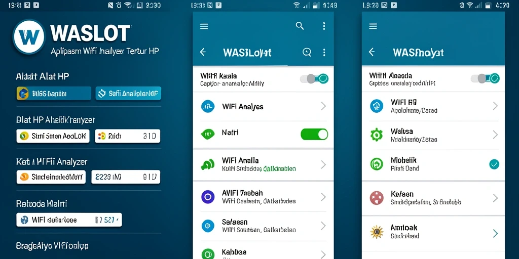 Tampilan antarmuka aplikasi WiFi Analyzer yang informatif dan mudah digunakan.