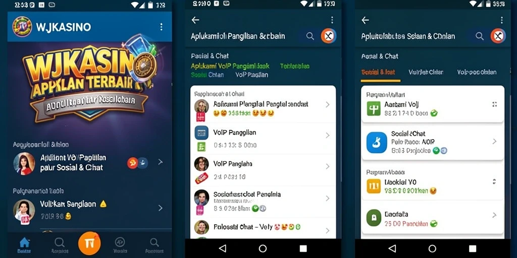 Tampilan antarmuka pengguna WJKASINO yang sederhana dan fungsional untuk VoIP Panggilan.