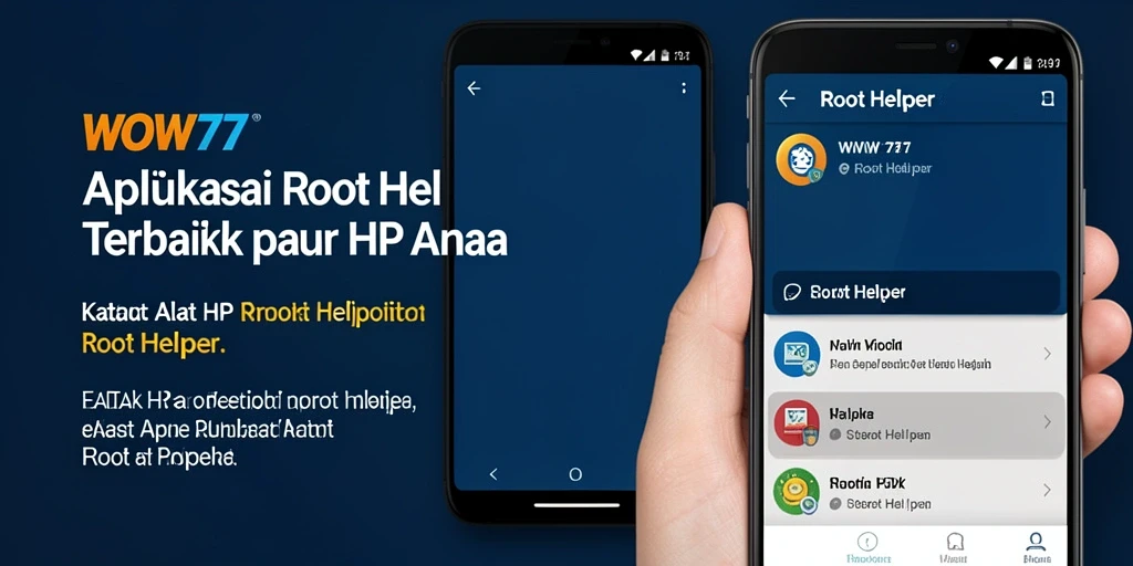 Antarmuka WOW77 yang sederhana dan mudah digunakan untuk Root Helper.